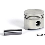 پیستون OHV-030 عظام (alt: پیستون OHV-030 با خار و گژن پین عظام برای موتور OHV) جزئیات خار و گژن پین پیستون (alt: خار و گژن پین پیستون OHV-030 عظام) نصب پیستون در سیلندر (alt: نصب پیستون OHV-030 عظام در موتور OHV)